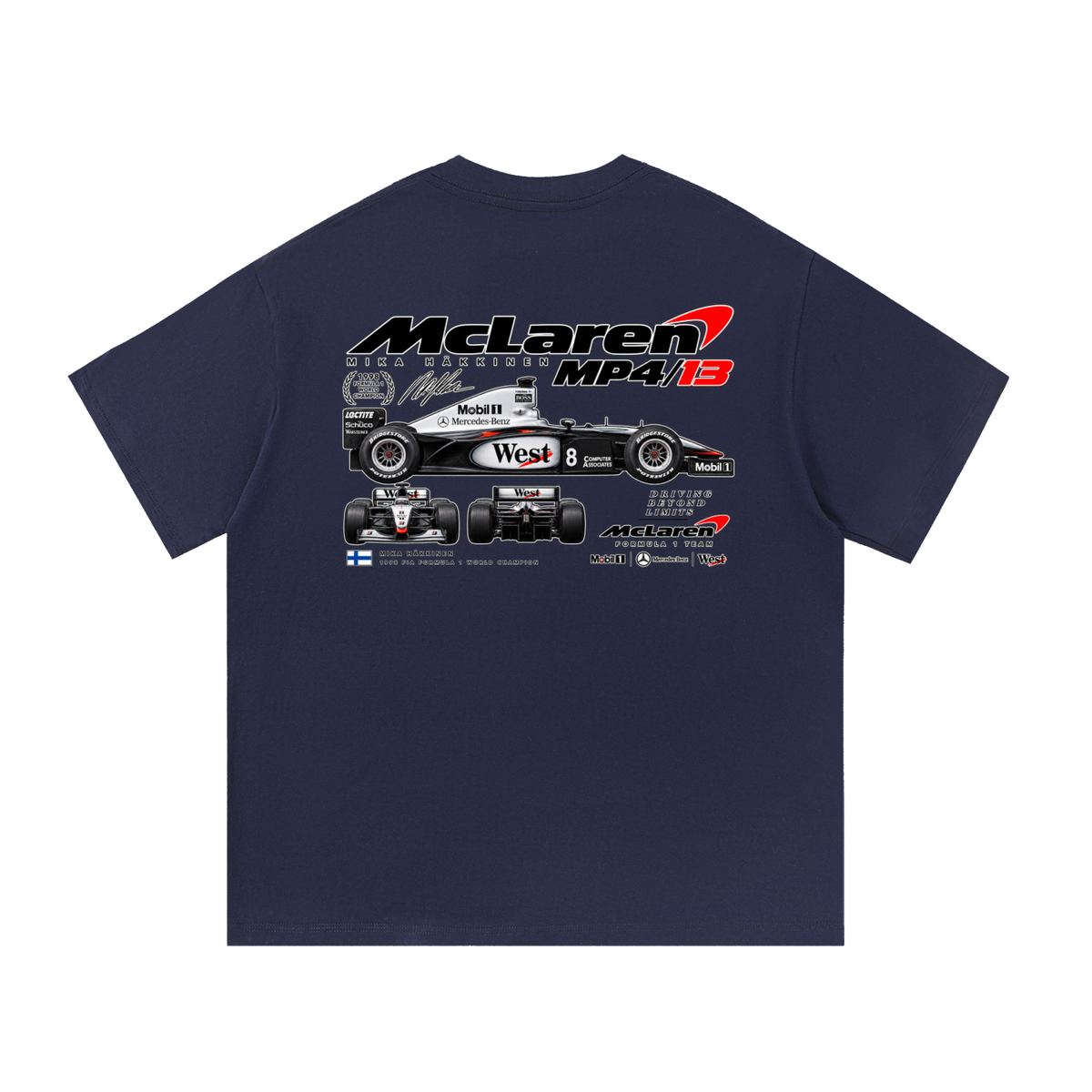 McLaren MP4/13 Racing Graphic T-Shirt — Navy Blue — back