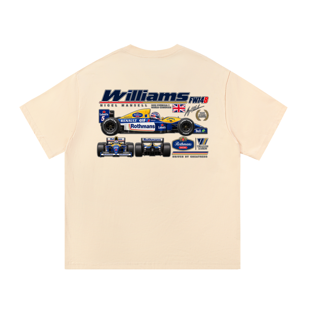 Williams FW14B Racing Graphic T-Shirt — Apricot — back