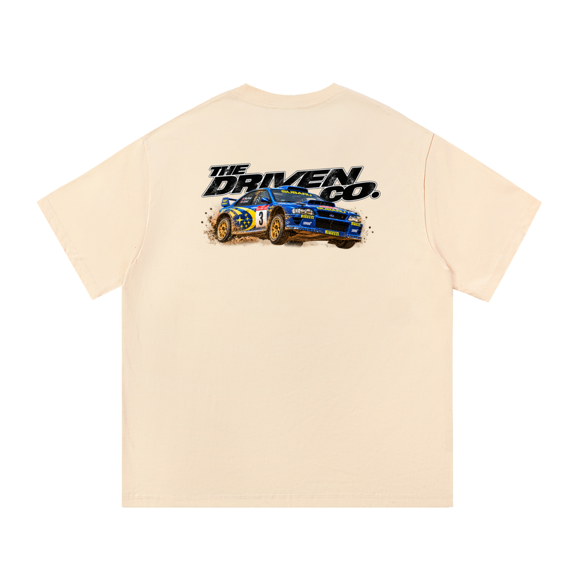 Subaru Impreza Rally Legends Graphic T-Shirt — Apricot — back