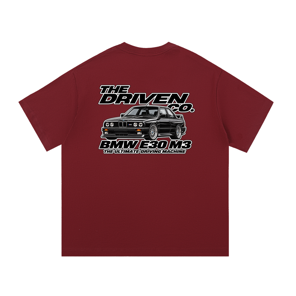 BMW E30 M3 Classic Graphic T-Shirt — Wine Red — back