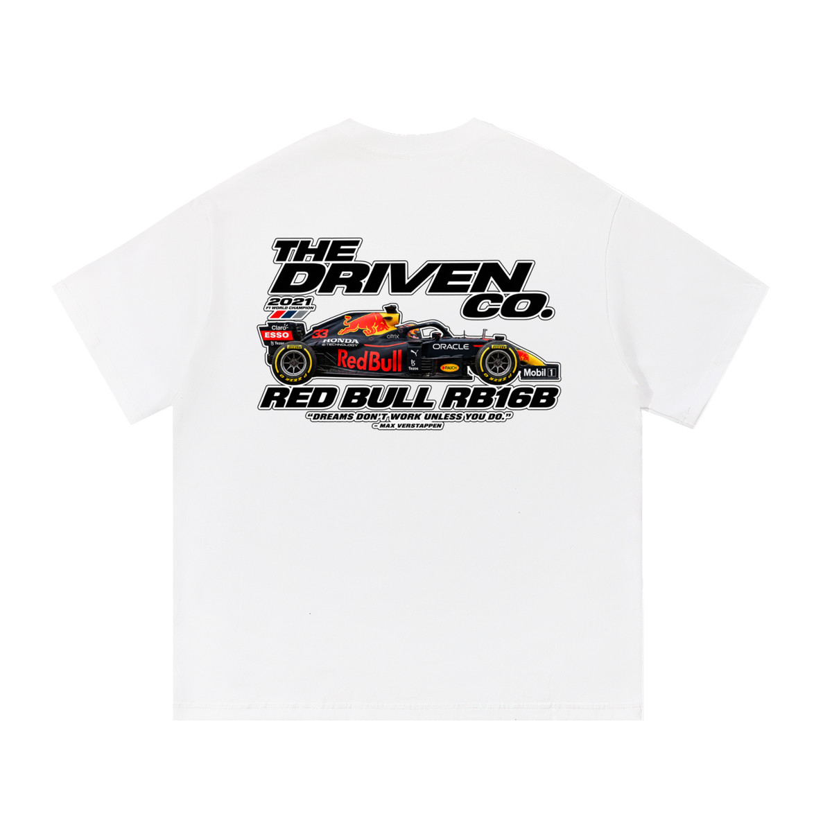 Red Bull RB16B Racing Graphic T-Shirt — White — back