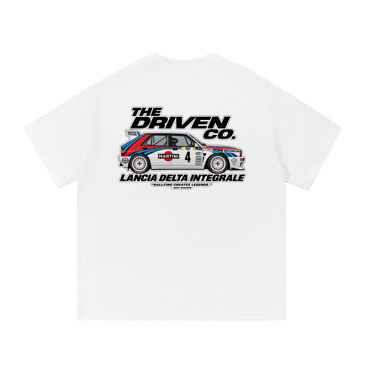 Lancia Delta Integrale Rally Graphic T-Shirt — White — back