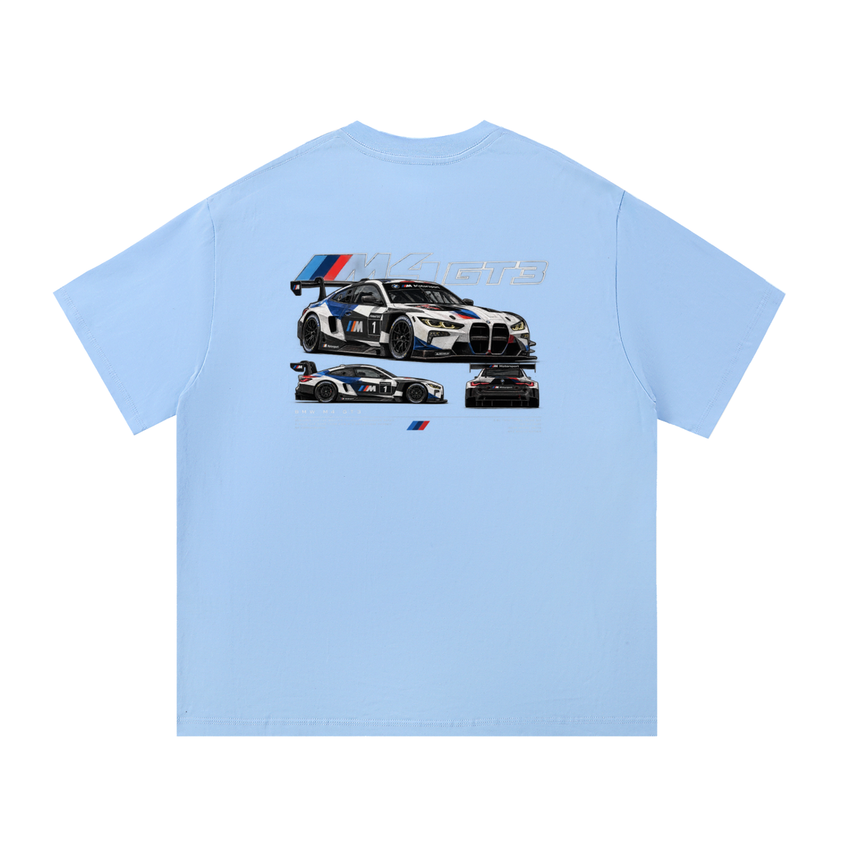 BMW M4 GT3 Racing Graphic T-Shirt — Blue — back