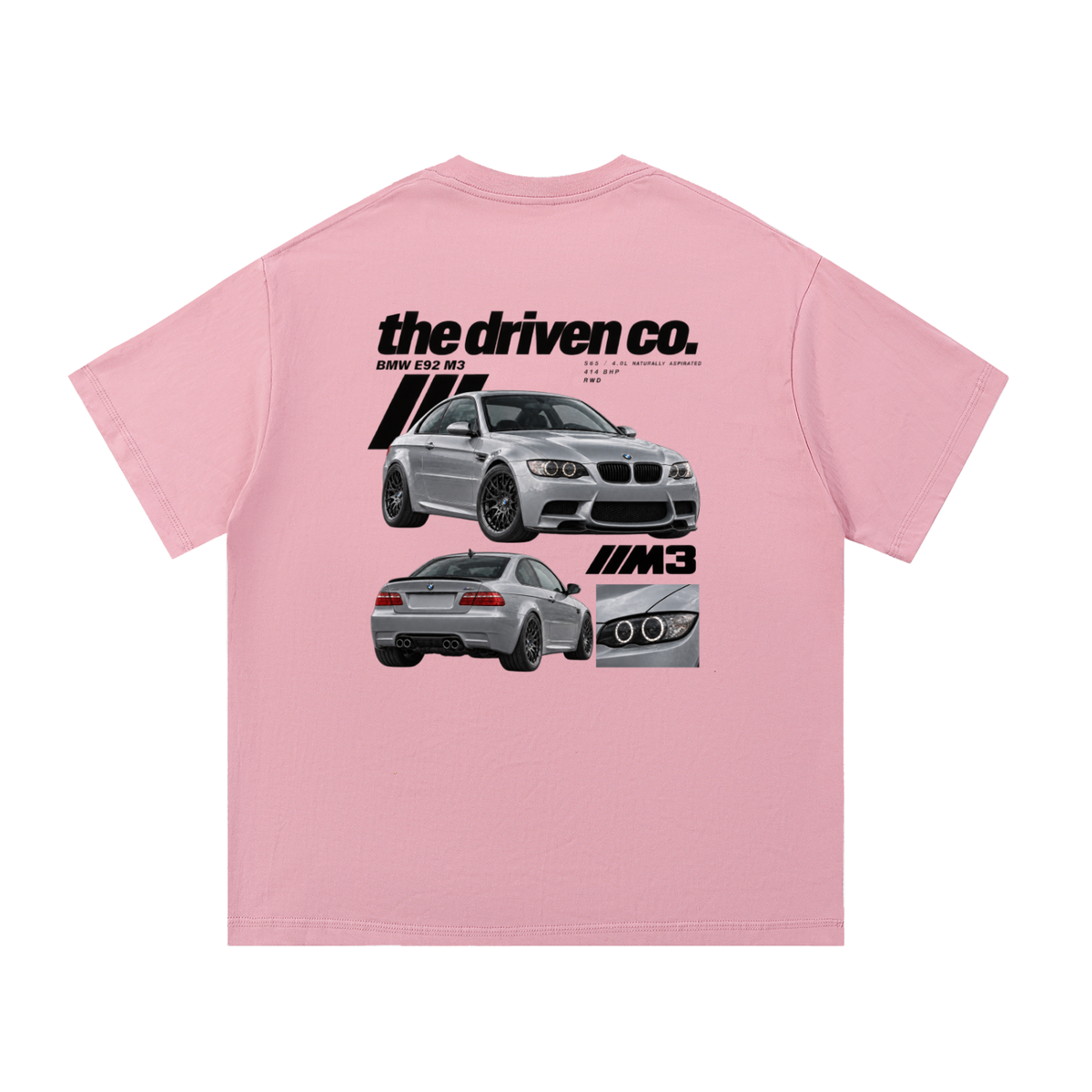 BMW E92 M3 Graphic T-Shirt — Pink — back