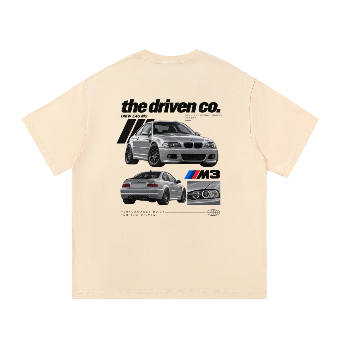 BMW E46 M3 Graphic T-Shirt — Apricot — back