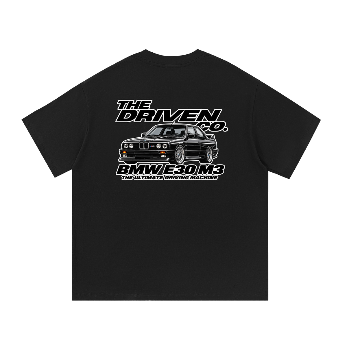 BMW E30 M3 Classic Graphic T-Shirt — Black — back