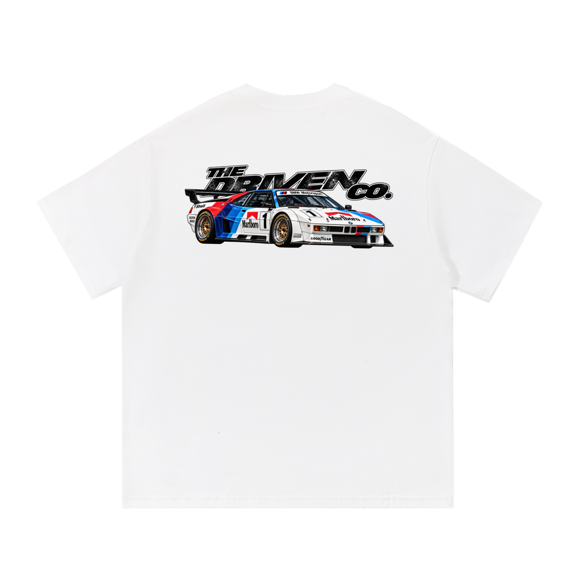 BMW E30 M3 Number 10 Racing Graphic T-Shirt — White — back