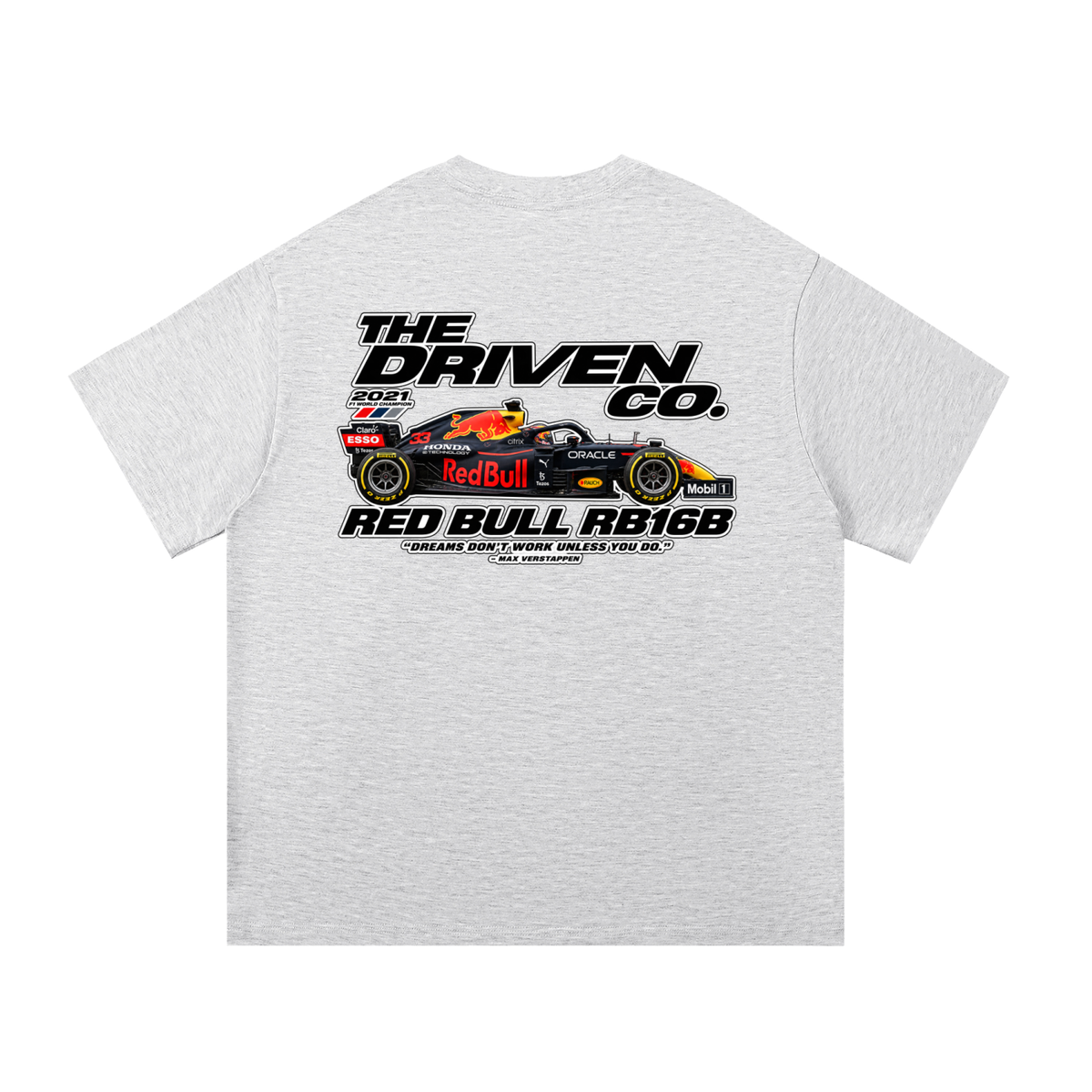 Red Bull RB16B Racing Graphic T-Shirt — White Grey — back