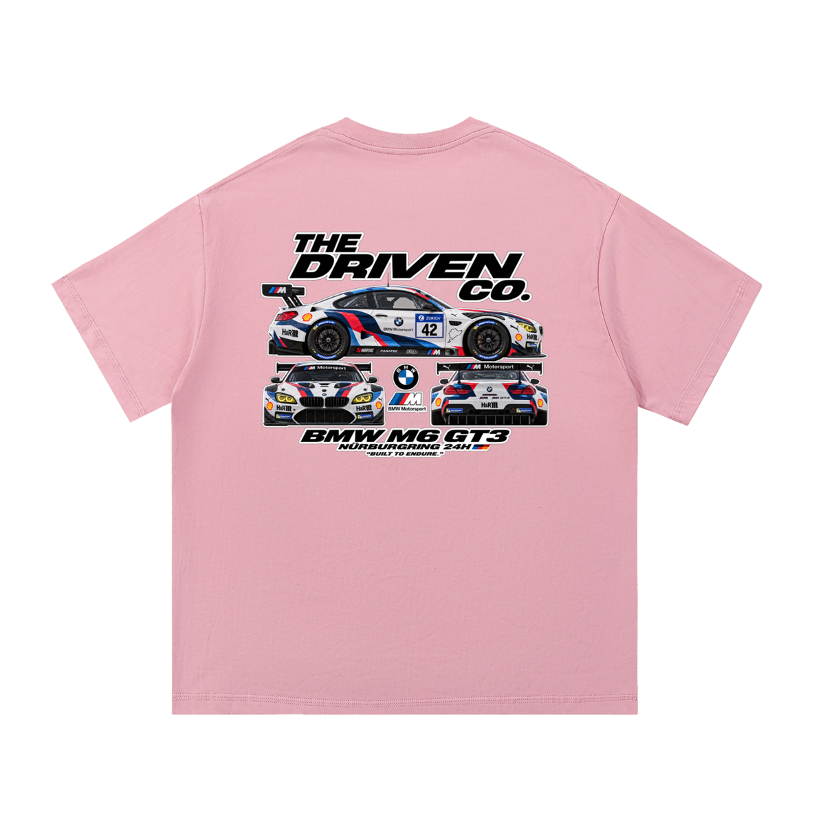 BMW M6 GT3 Racing Graphic T-Shirt — Pink — back