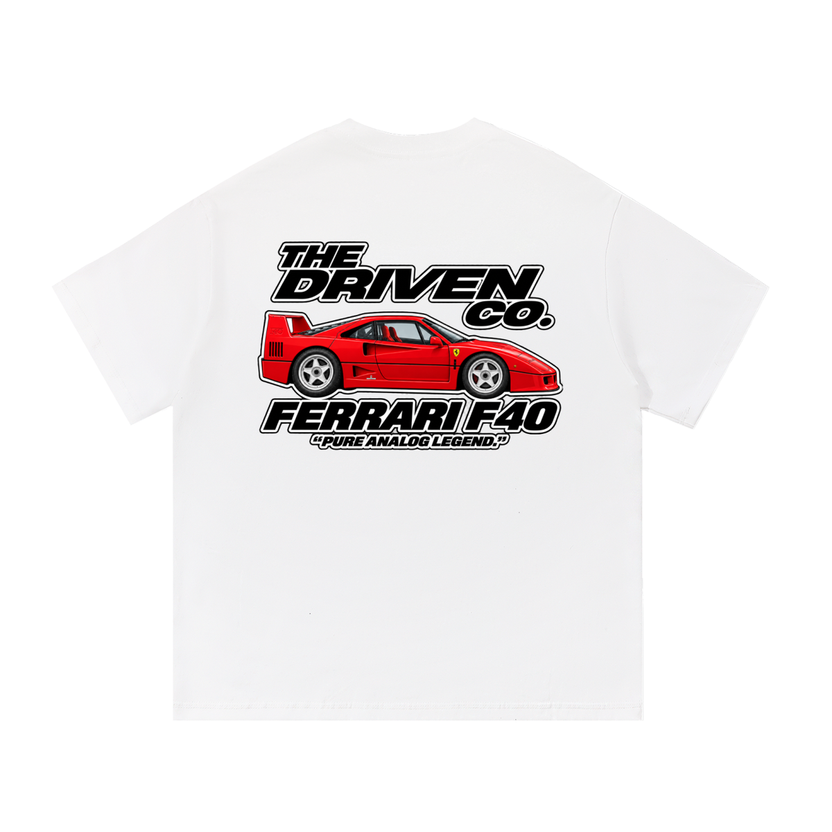 Ferrari F40 Graphic T-Shirt — White — back