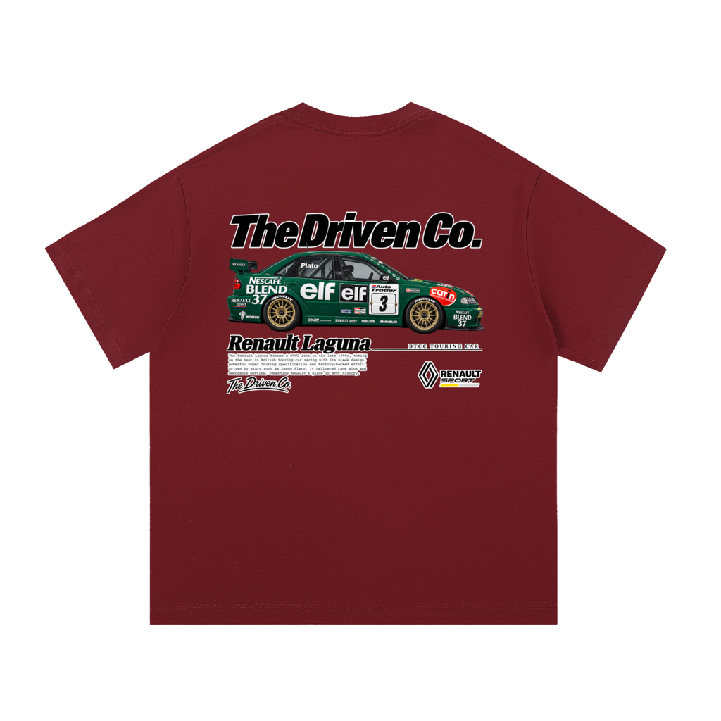 Renault Laguna Green Touring Car Graphic T-Shirt — Wine Red — back