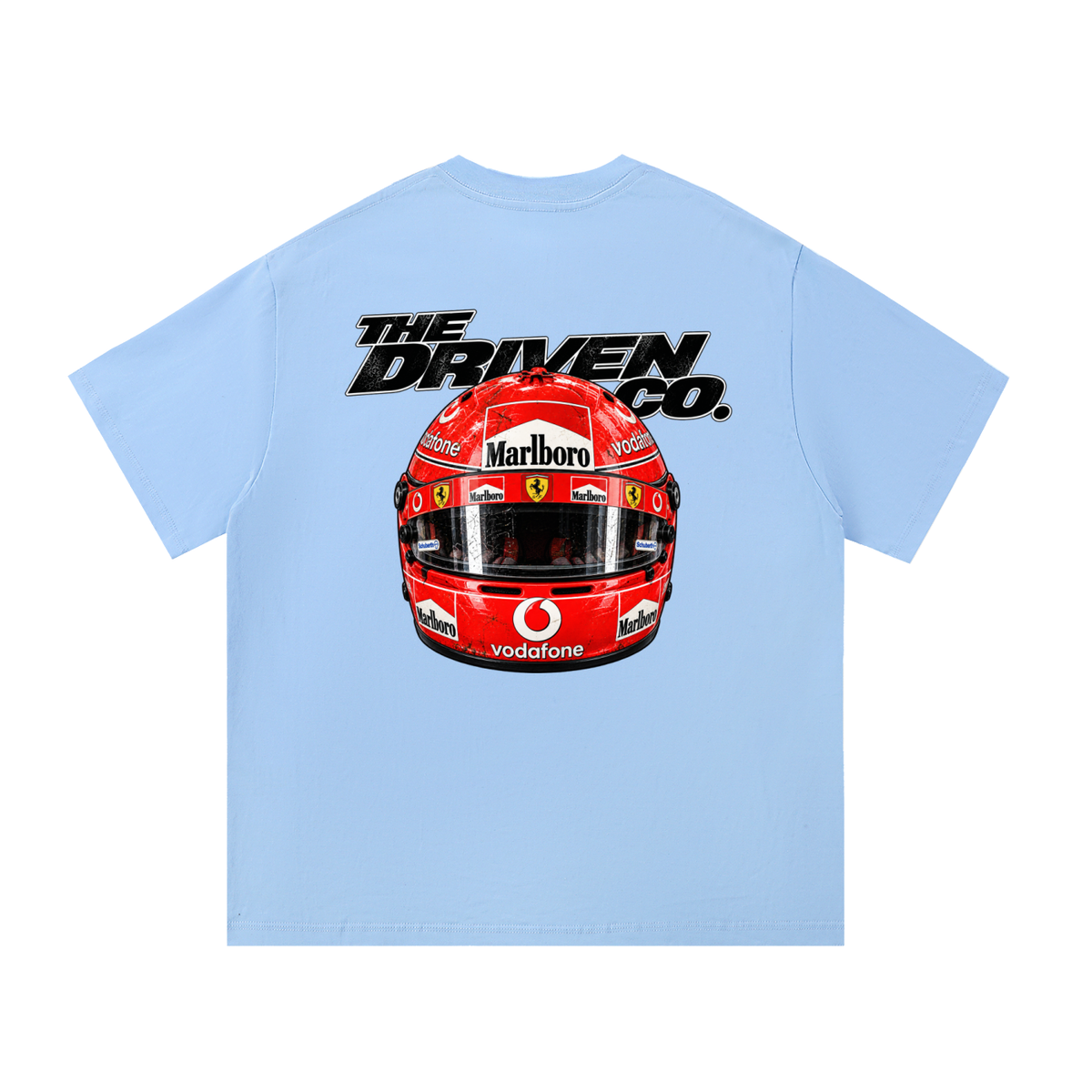 Michael Schumacher Helmet Graphic T-Shirt — Blue — back