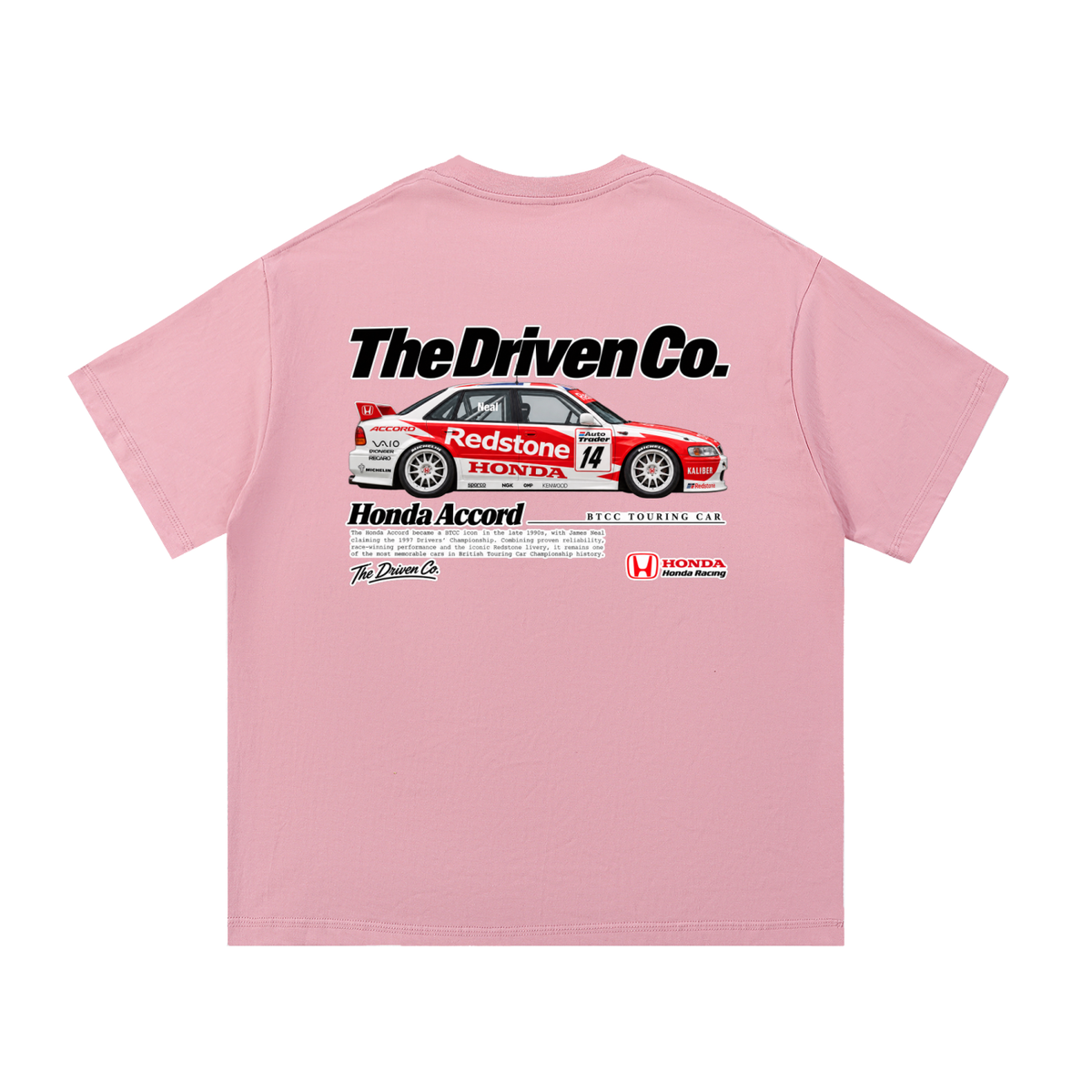 Honda Accord Touring Car Graphic T-Shirt — Pink — back