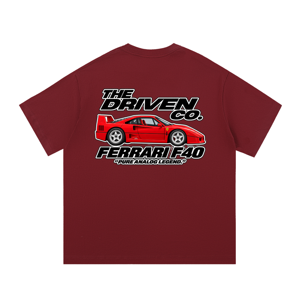 Ferrari F40 Graphic T-Shirt — Wine Red — back