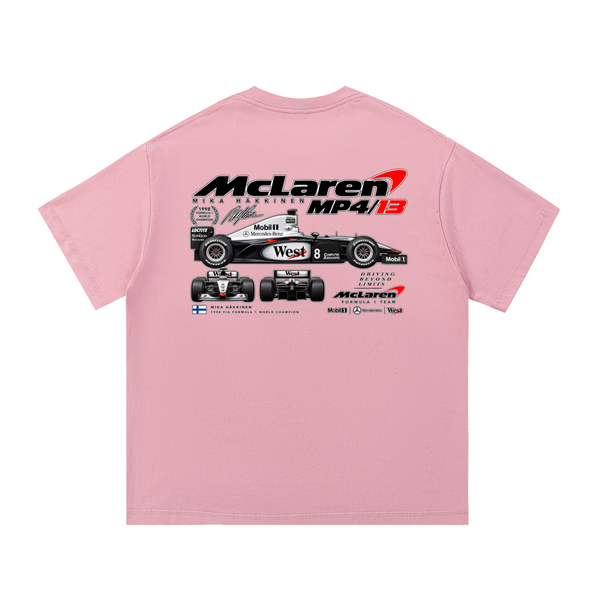 McLaren MP4/13 Racing Graphic T-Shirt — Pink — back