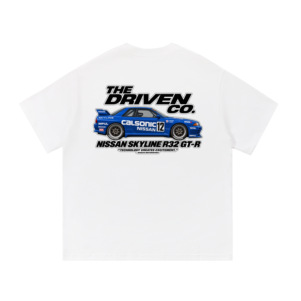 Nissan Skyline R32 GT-R Racing Graphic T-Shirt — White — back