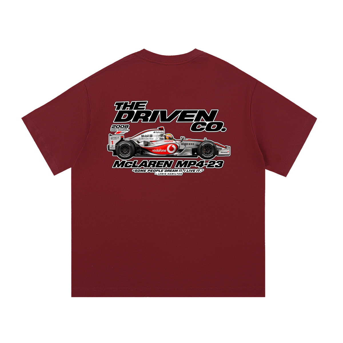 McLaren MP4-23 Racing Graphic T-Shirt — Wine Red — back