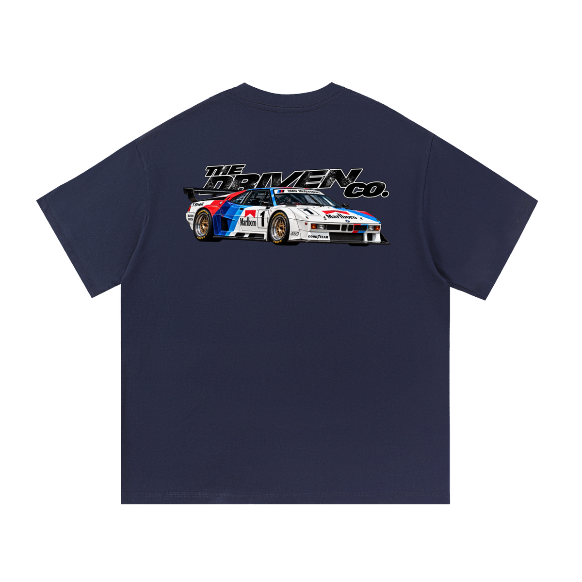 BMW E30 M3 Number 10 Racing Graphic T-Shirt — Navy Blue — back
