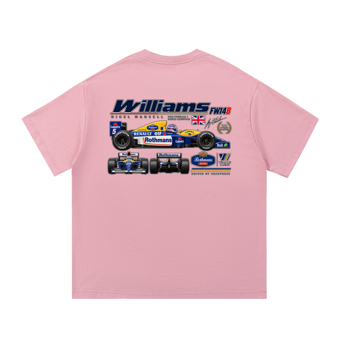 Williams FW14B Racing Graphic T-Shirt — Pink — back