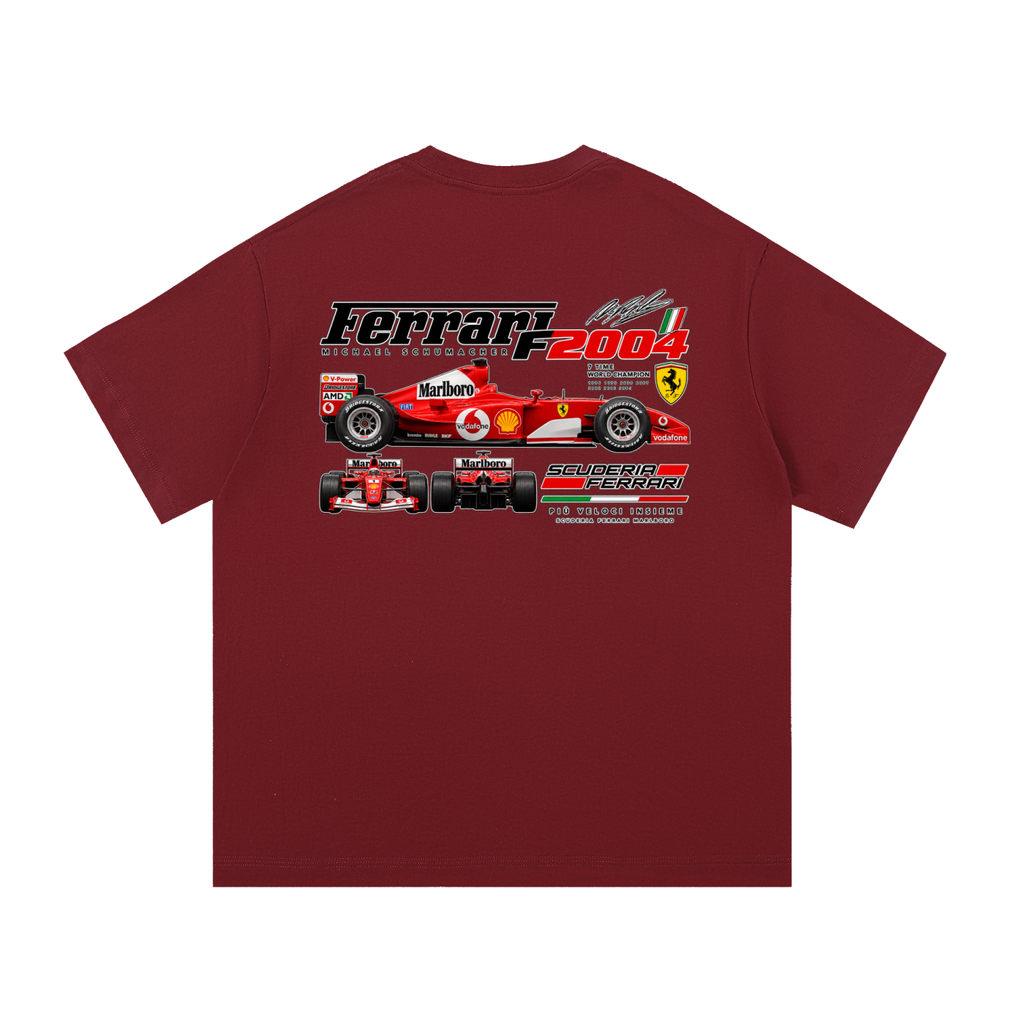 Ferrari F2004 Racing Graphic T-Shirt — Wine Red — back