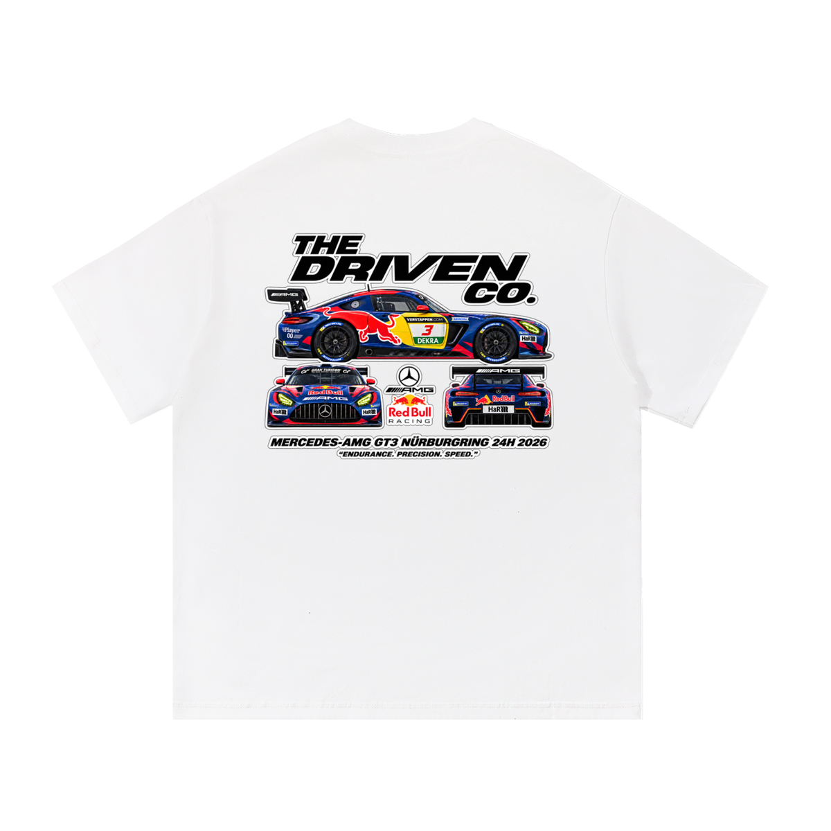 Mercedes-AMG GT3 Racing Graphic T-Shirt — White — back