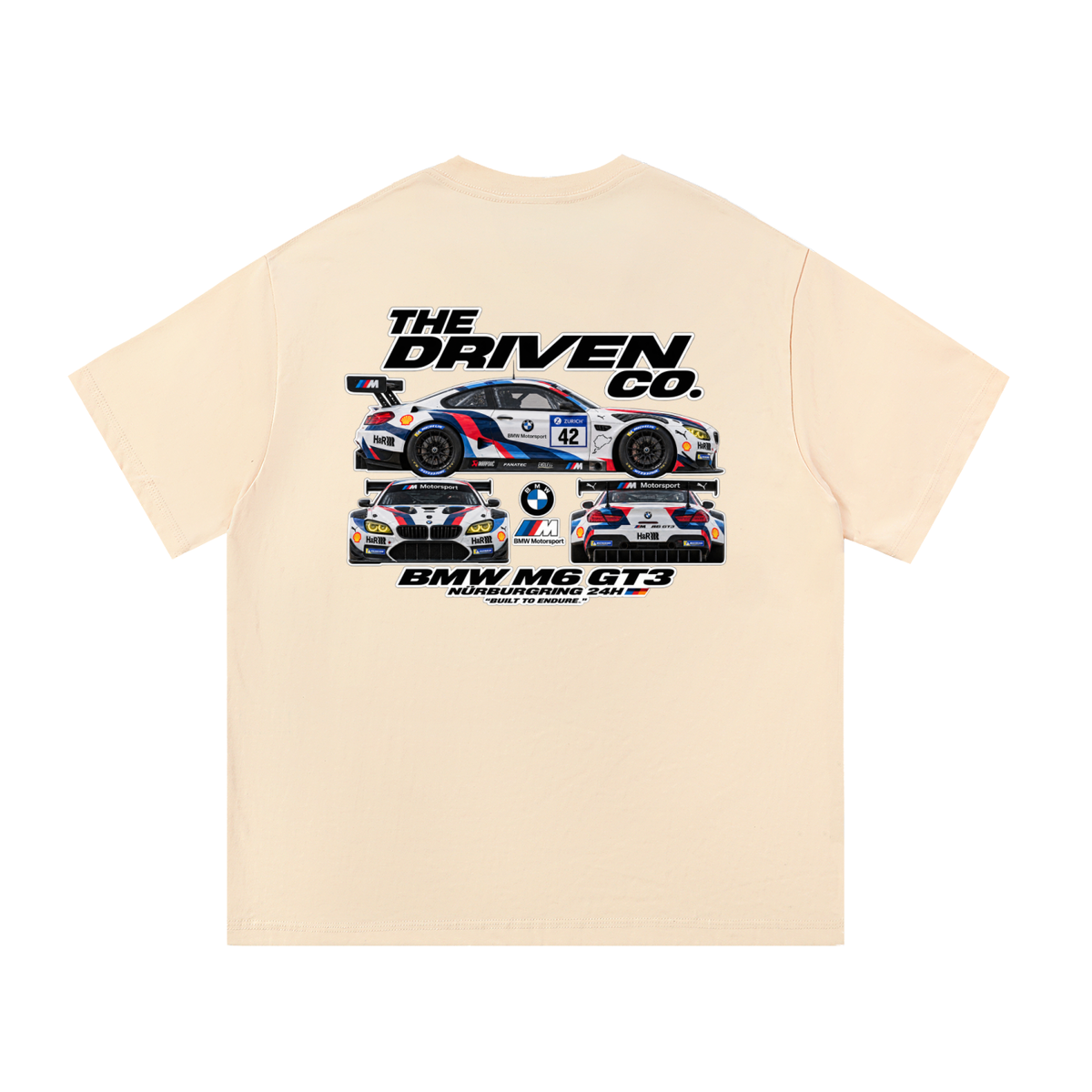 BMW M6 GT3 Racing Graphic T-Shirt — Apricot — back