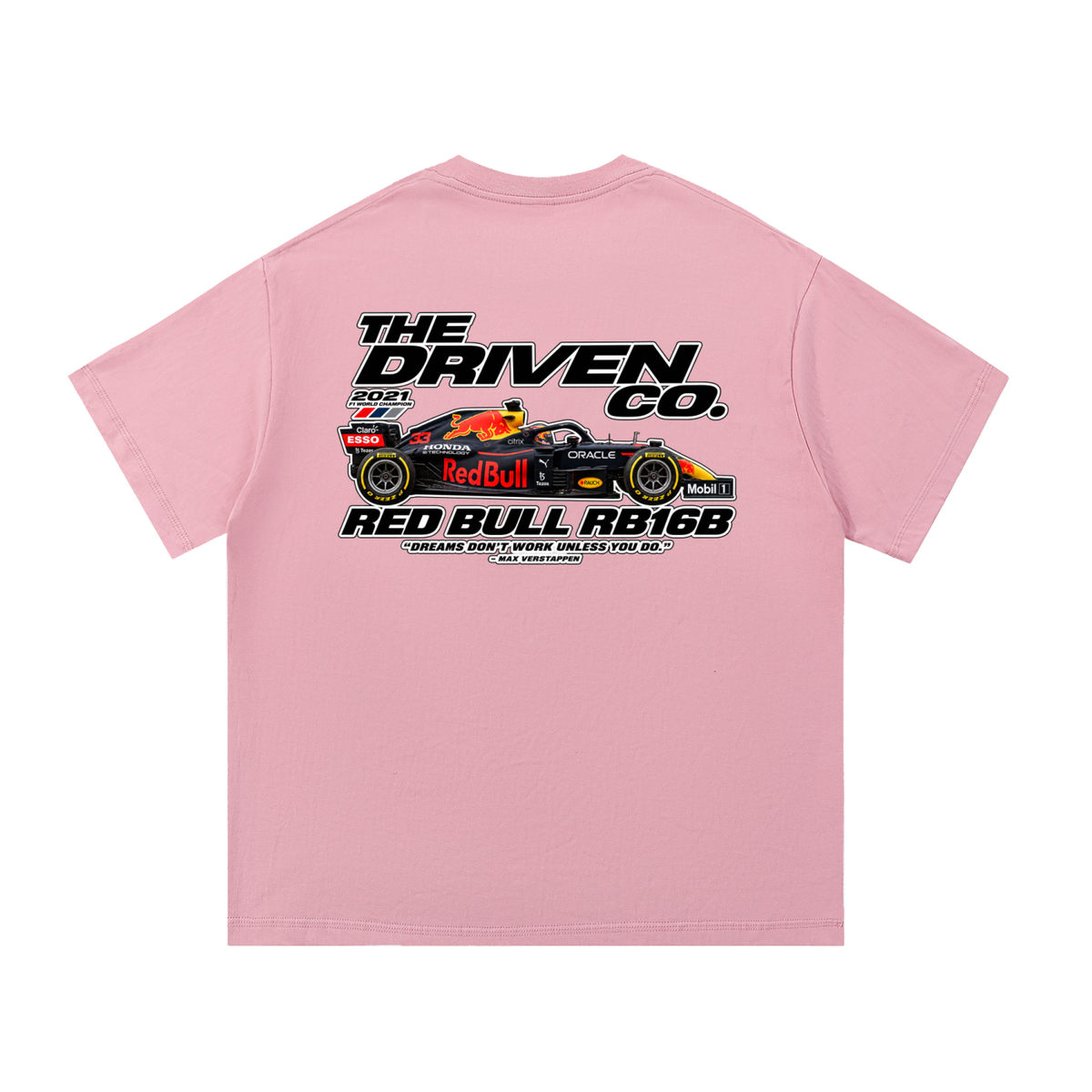 Red Bull RB16B Racing Graphic T-Shirt — Pink — back