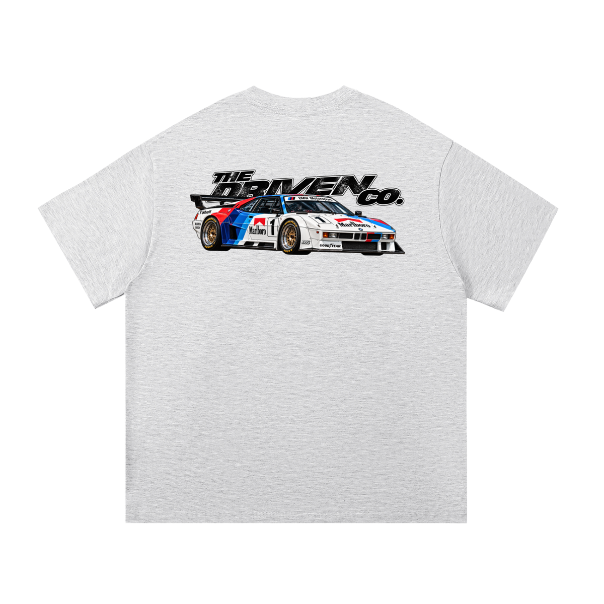BMW E30 M3 Number 10 Racing Graphic T-Shirt — White Grey — back