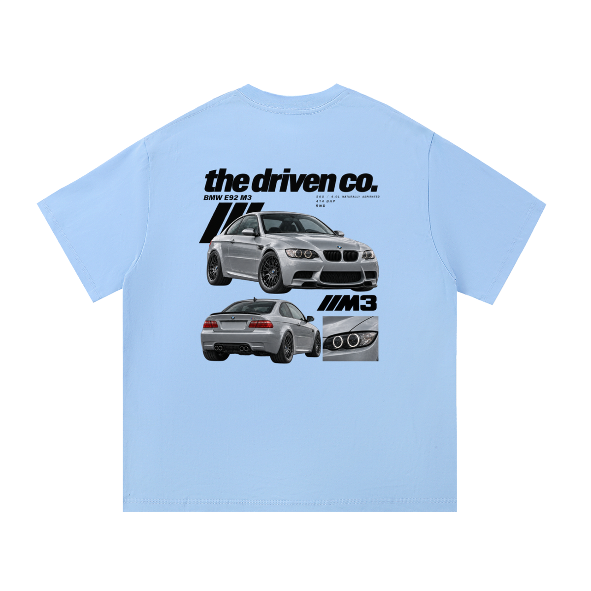 BMW E92 M3 Graphic T-Shirt — Blue — back
