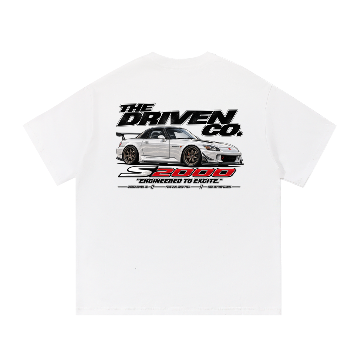 Honda S2000 Graphic T-Shirt — White — back