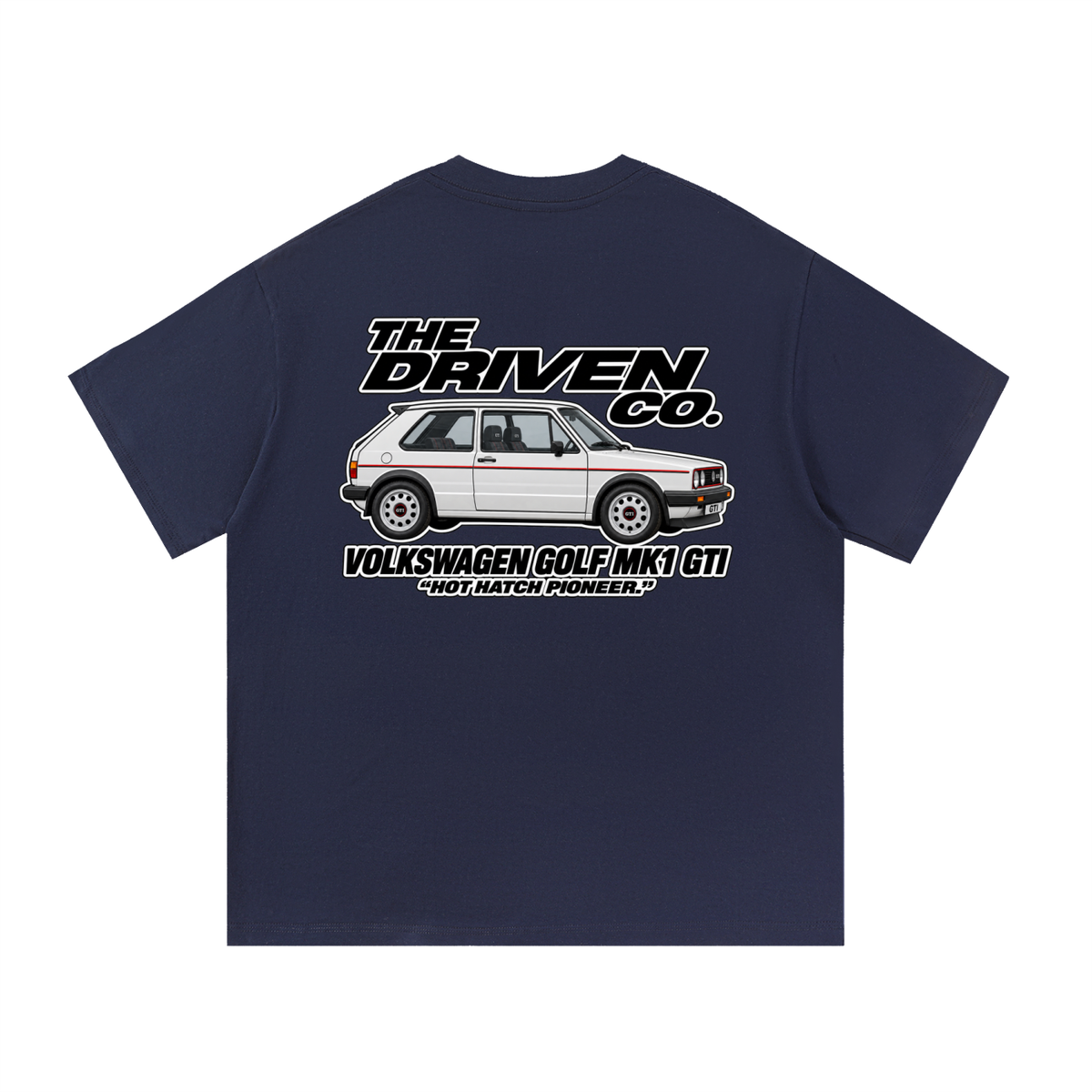 Volkswagen Golf Mk1 GTI Graphic T-Shirt — Navy Blue — back