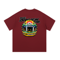 Ayrton Senna Helmet Graphic T-Shirt — Wine Red — back