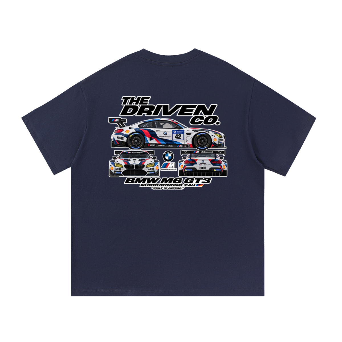 BMW M6 GT3 Racing Graphic T-Shirt — Navy Blue — back