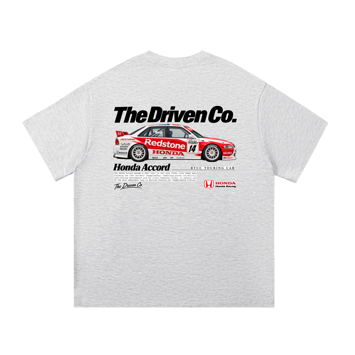 Honda Accord Touring Car Graphic T-Shirt — White Grey — back