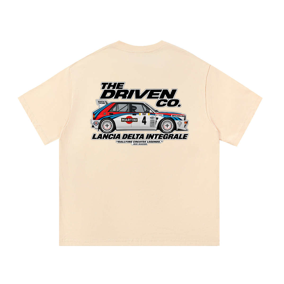 Lancia Delta Integrale Rally Graphic T-Shirt — Apricot — back