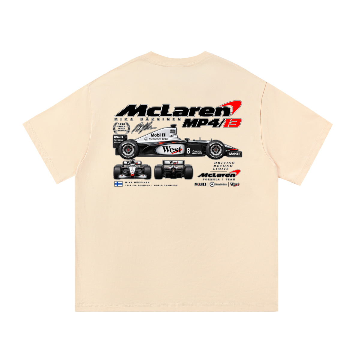 McLaren MP4/13 Racing Graphic T-Shirt — Apricot — back
