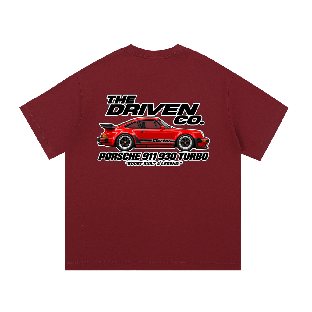 Porsche 911 930 Turbo Graphic T-Shirt — Wine Red — back