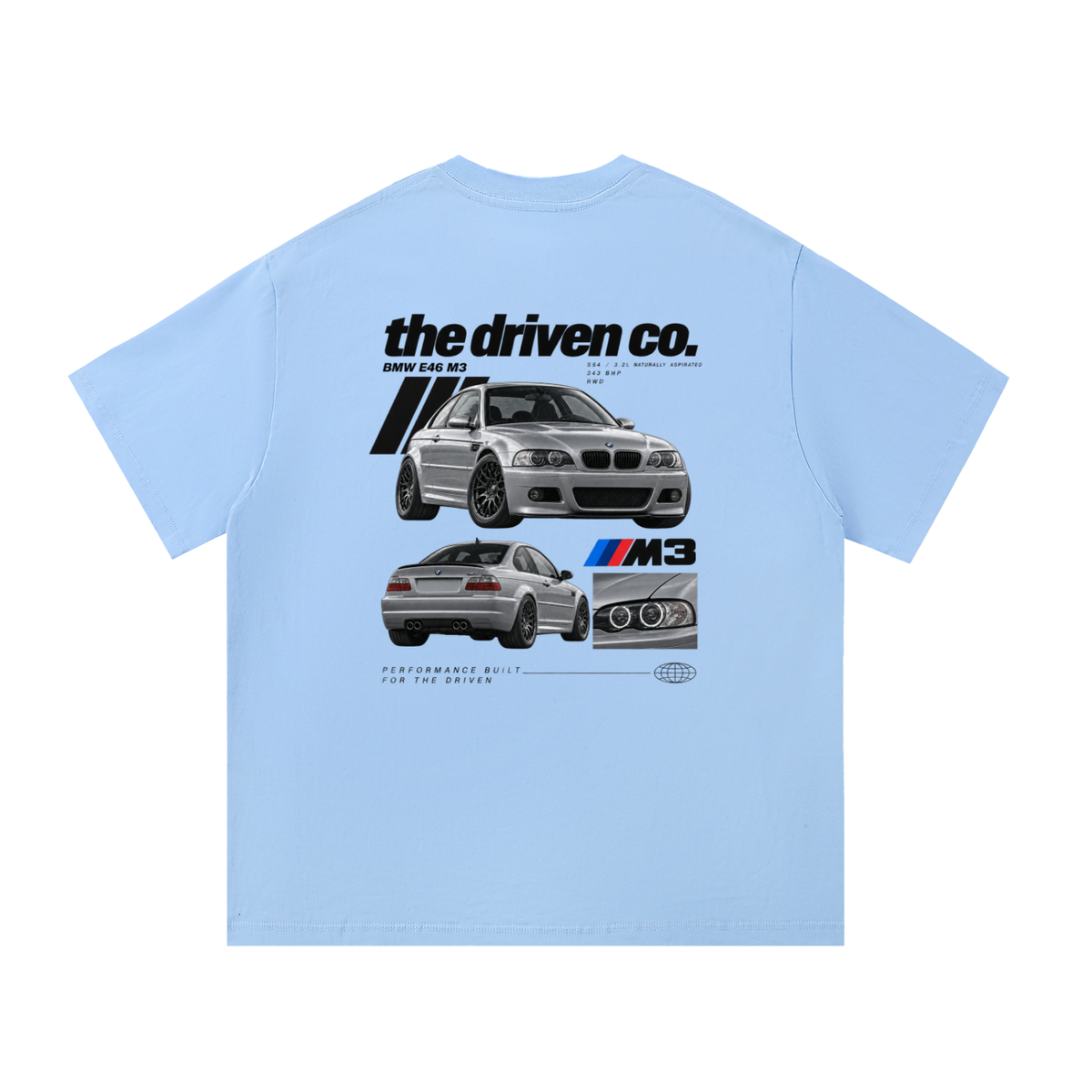 BMW E46 M3 Graphic T-Shirt — Blue — back