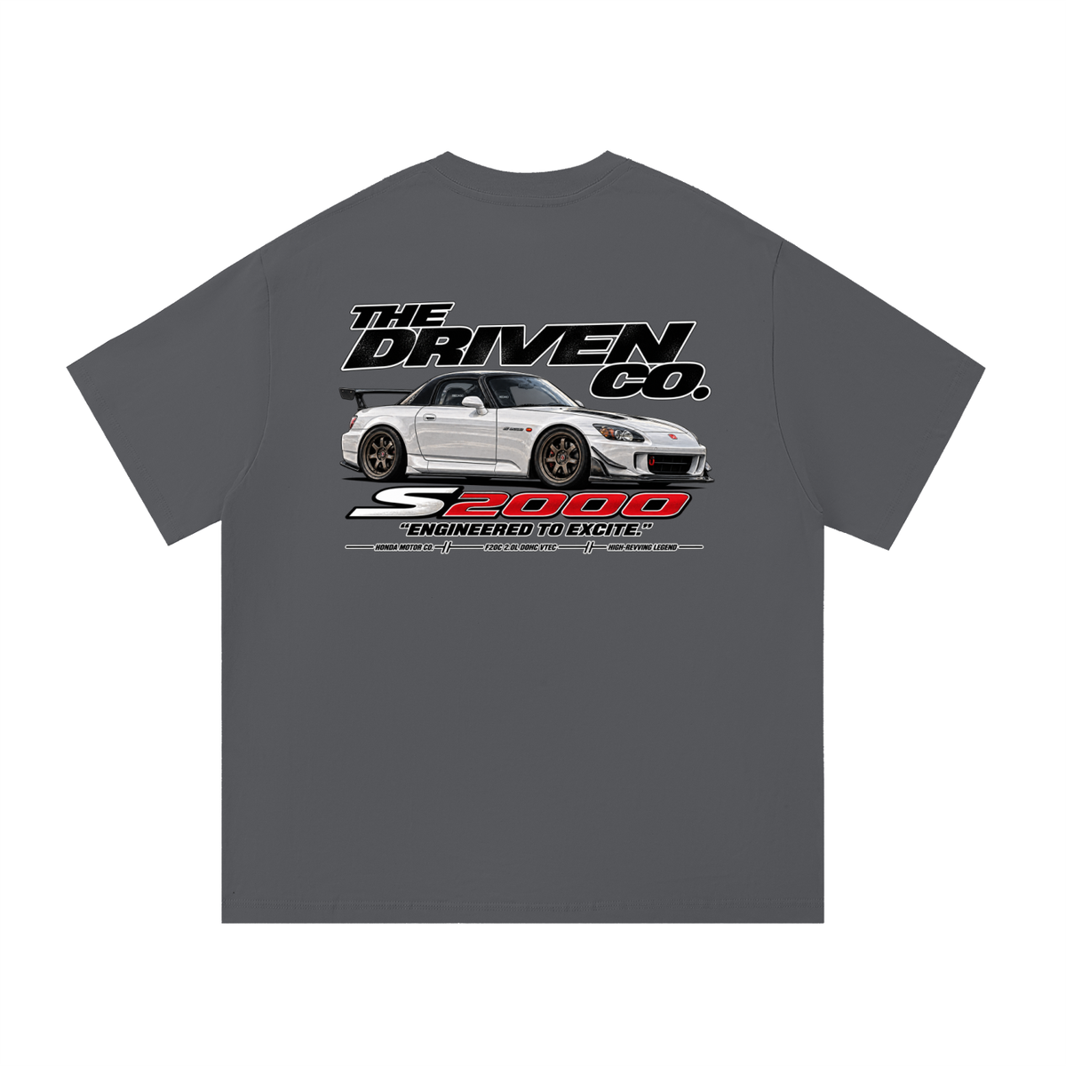 Honda S2000 Graphic T-Shirt — Dark Grey — back