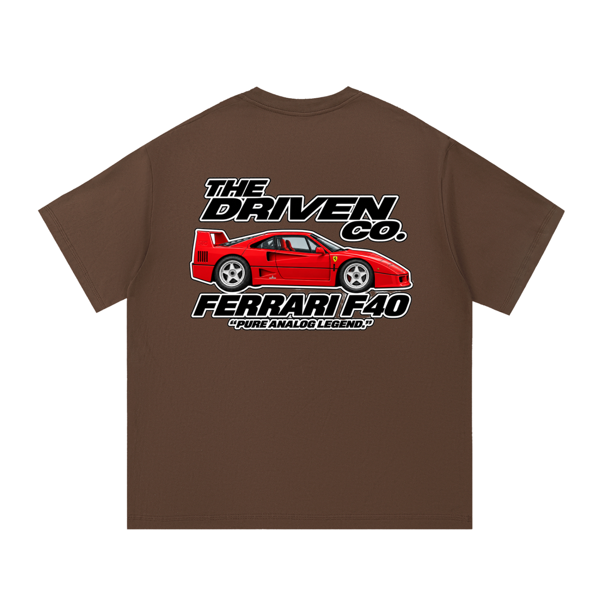Ferrari F40 Graphic T-Shirt — Coffee — back