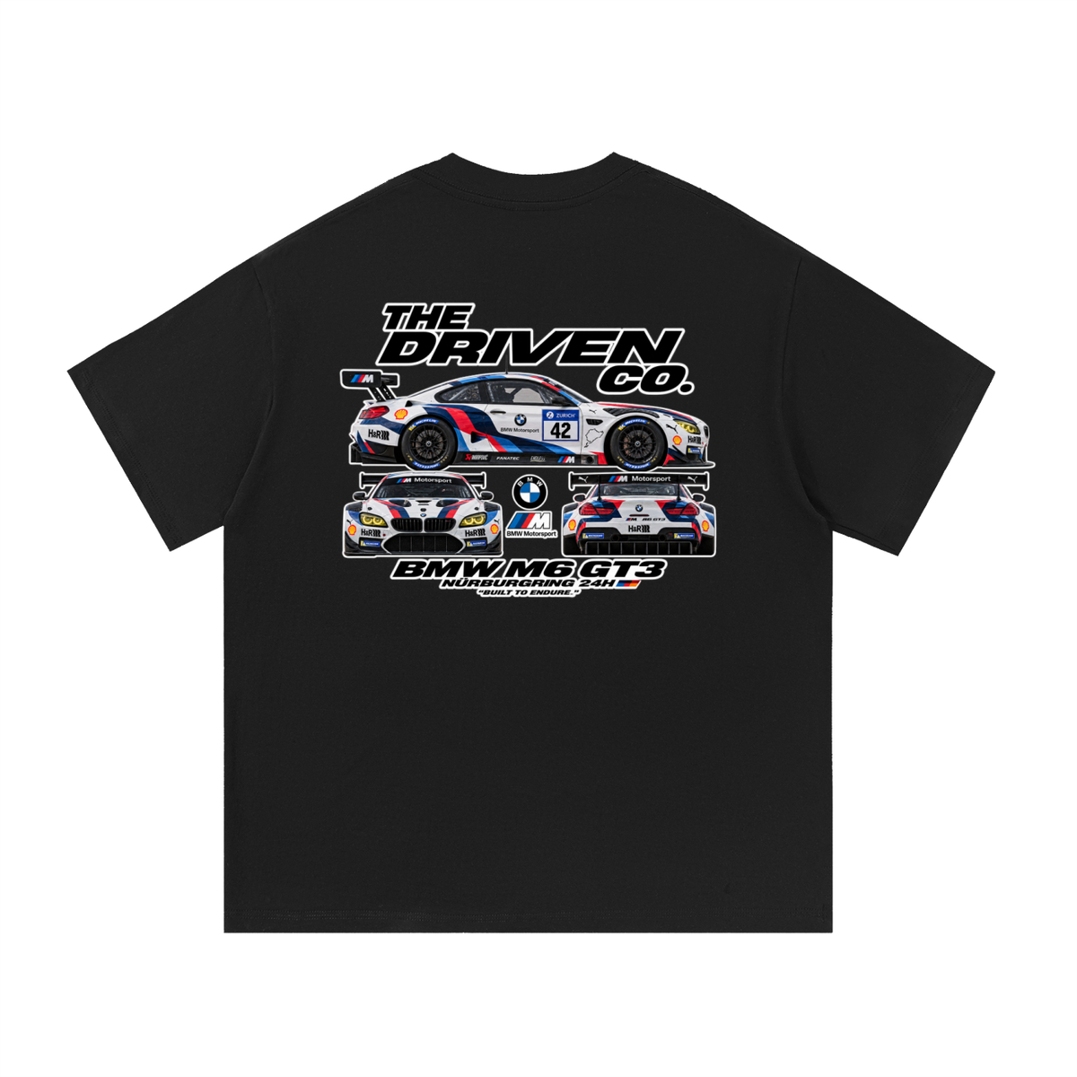 BMW M6 GT3 Racing Graphic T-Shirt — Black — back