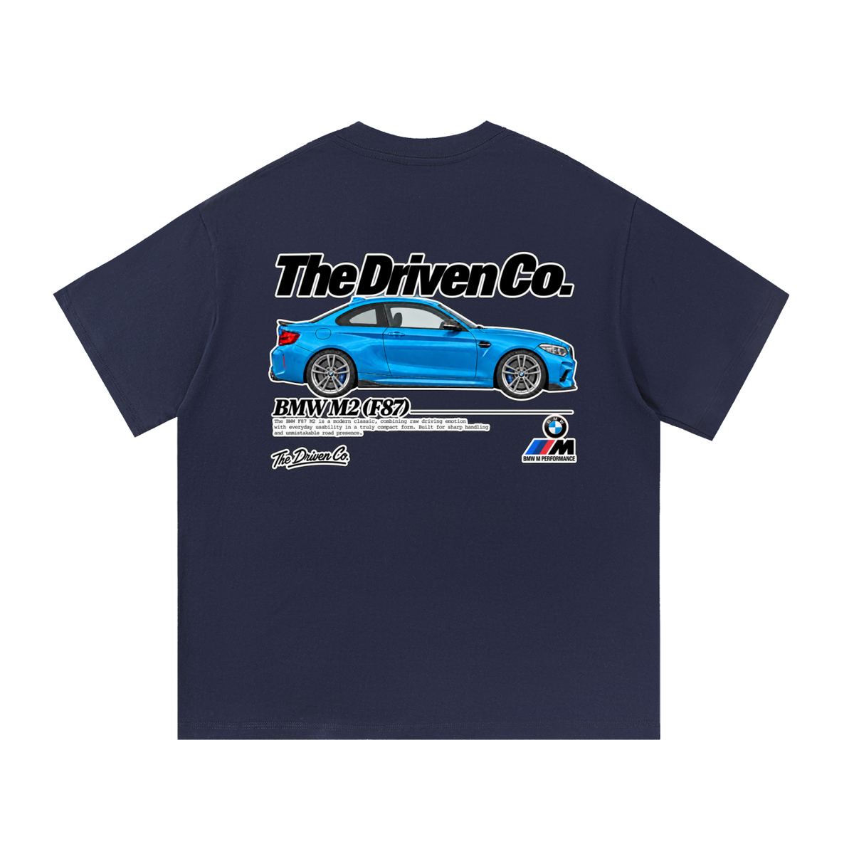 BMW F87 M2 Long Beach Blue Graphic T-Shirt — Navy Blue — back